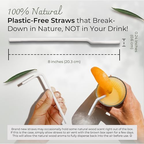 EcoPreps 120 Count Biodegradable Bamboo Fiber Drinking Straws