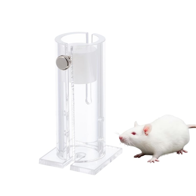 POPETPOP Mouse Restrainer for Research- Acrylic Transparent Laboratory Cages Restrainer for 15-35 Gram Mice (Random Screw Style)
