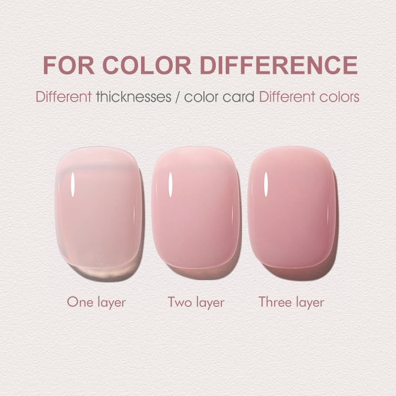 VENALISA Transparent Pink Rubber Base Gel Nail Polish Set of 6 | Soak-Off UV/LED Manicure Kit