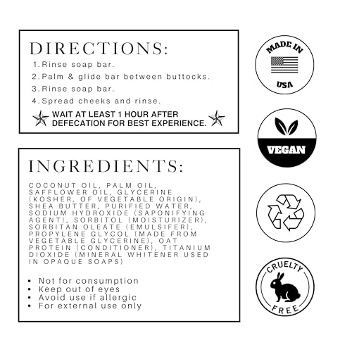 Booty Suds Triangular Prism Butt Soap Bar - Vegan Shea Butter