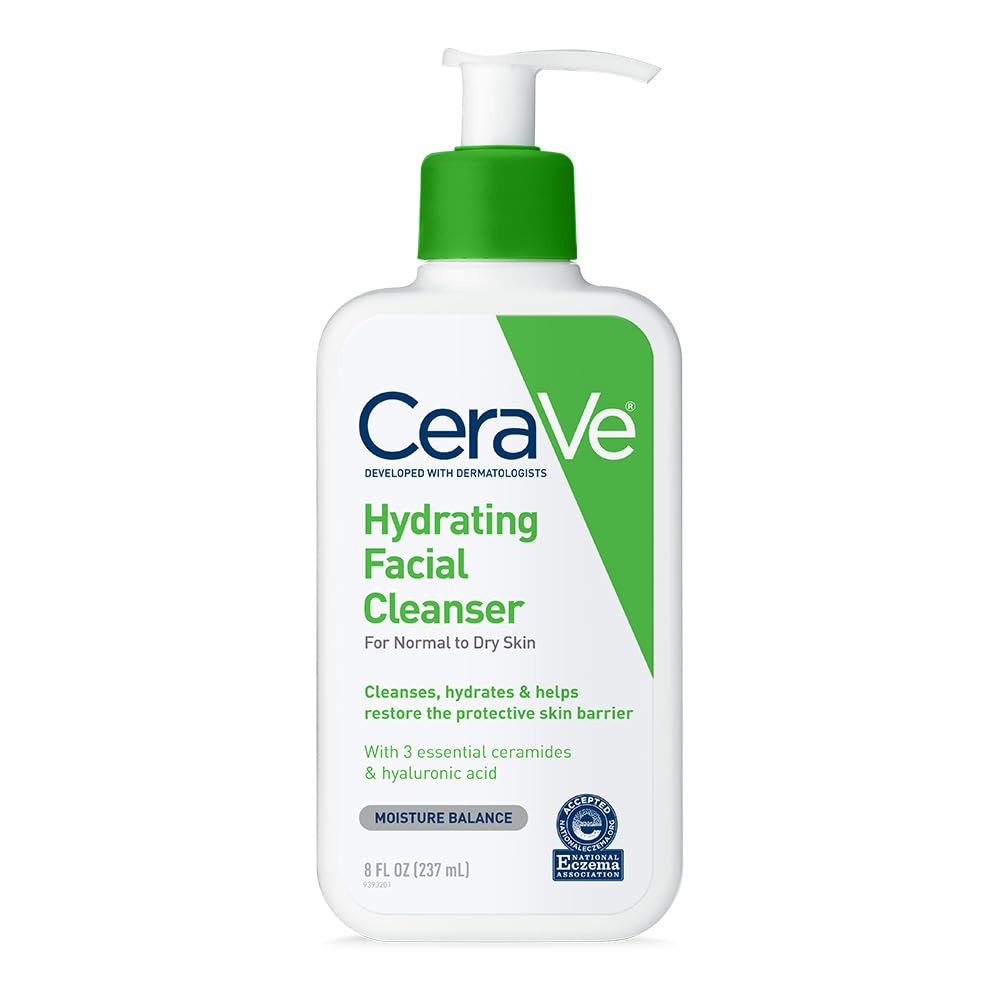CeraVe Hydrating Facial Cleanser - Moisturizing Face Wash with Hyaluronic Acid & Ceramides | 16 Oz Refill for Dry Skin