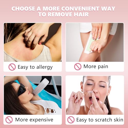 Chengu 62 Piece Crystal Legs and Facial Hair Removal Kit for Women- 2 Sizes Smooth Away Pads, 60 Fine Exfoliation Sandpapers for Lip and Skin Care(Pink, Black)