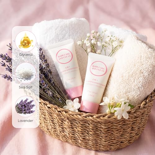 2-in-1 Shampoo & Conditioner Set, 0.7 Fl Oz (Pack of 60) - Travel Size
