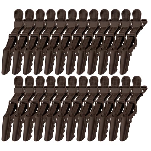 24 Pack Alligator Hair Clips for Styling, Sectioning Crocodile