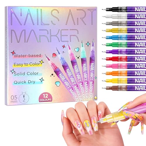 ELIFERA Nail Art Pens Kit – Precise Nail Polish Markers for DIY Design