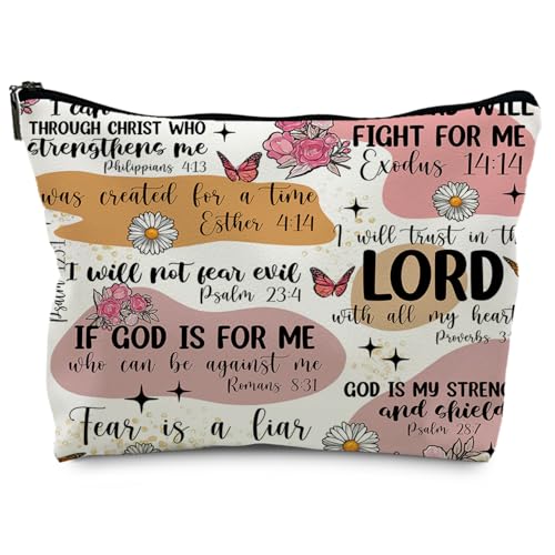 Bible Verse Scripture Makeup Bag - Christian Gift for Women