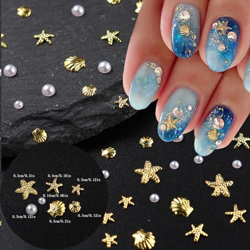 100 Pcs Starfish Nail Charms - Ocean Style Nail Art Gems
