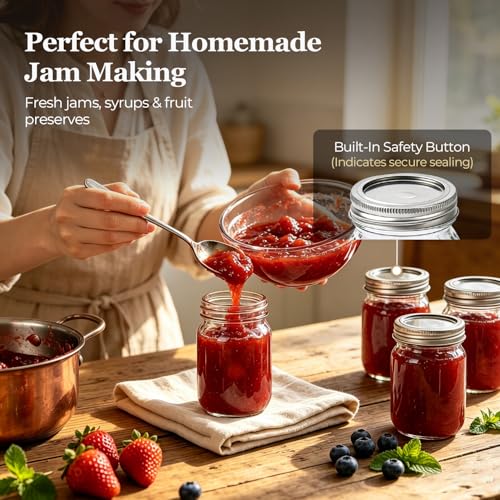 ComSaf 16 oz Mason Jars with Lids - 3 Pack Canning Jars