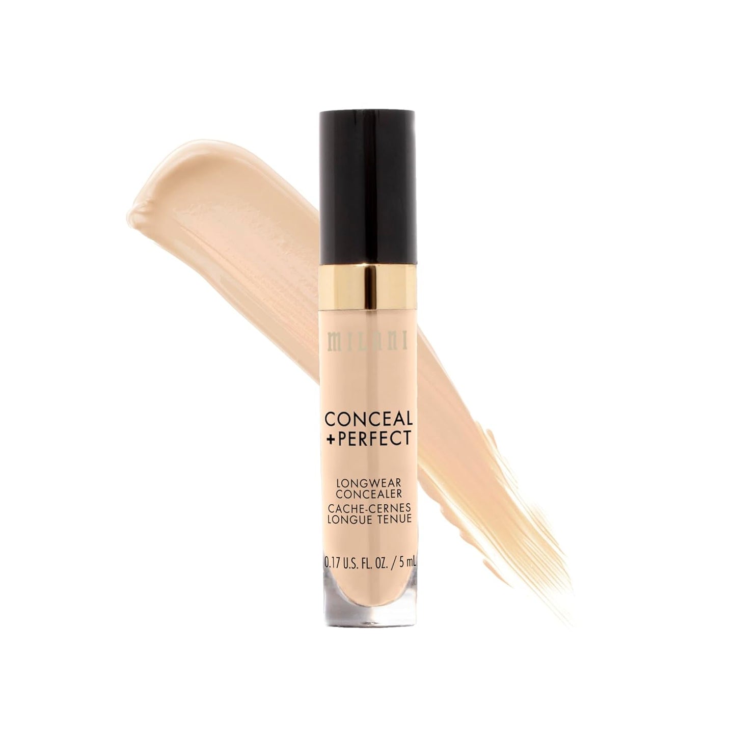 Milani Conceal + Perfect Longwear Concealer - Full Coverage with Hyaluronic Acid & Vitamin E | Medium Beige