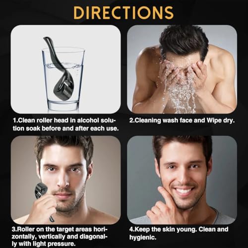 Boolavard Microneedle Derma Roller for Face & Beard - 3 Sizes