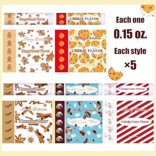 25pc Christmas Lip Balm Bulk Set - Holiday Flavors Party Favors