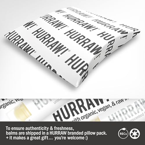 HURRAW! Organic Unscented Lip Balm - 3 Pack, Vegan & Cruelty-Free