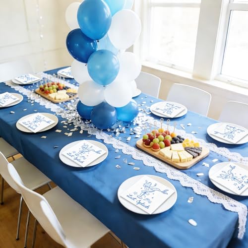 FYSUIMU 50 Pcs Last Splash Mermaid Cocktail Napkins - Blue