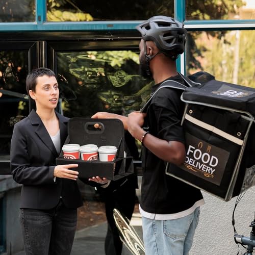 Portable 6-Cup Drink Carrier with Handle - Reusable & Foldable