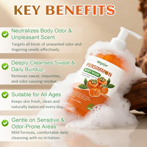 Wigarjur Persimmon Body Wash 16.9 Fl Oz - Natural Odor Control