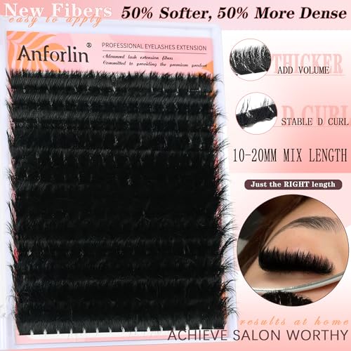 Anforlin 02-200D Lash Clusters Kit 224pcs 10-20mm D Curl Full DIY false lashes