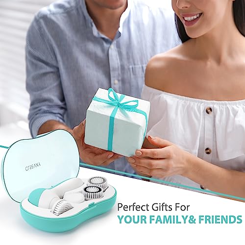 CLSEVXY Rechargeable Facial Cleansing Spin Brush with 4 Exfoliating Heads