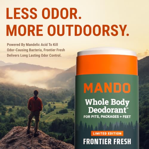 Mando Frontier Fresh Whole Body Deodorant for Men - 2.6 Oz Smooth Solid Stick, Aluminum & Baking Soda Free