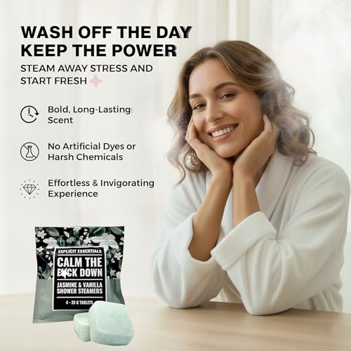 Calm The F Down Shower Steamers - Jasmine Vanilla Aromatherapy for Relaxation