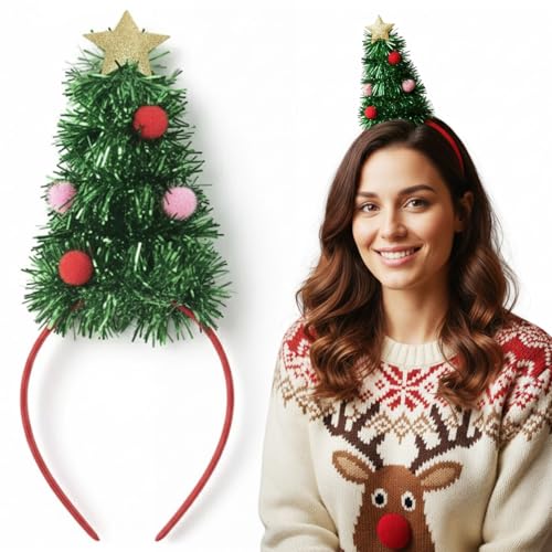 Christmas Headband Set - Santa Hat and Reindeer Hair Accessories for Women