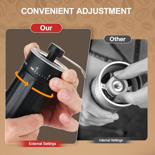 Portable Manual Coffee Grinder with Ceramic Burr - 40 Settings, 30g Capacity