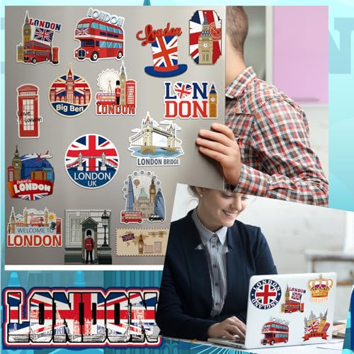 25 Pcs London Themed Refrigerator Magnets - Souvenir Gift Set