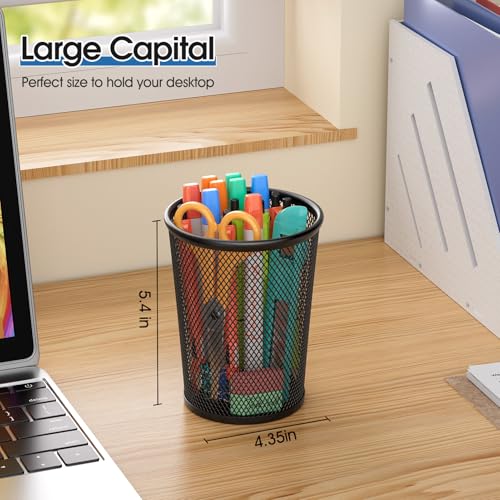 MaxGear Pen Holder 2-Pack - Mesh Metal Desk Organizer for Office & Home