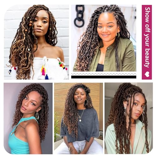 Goddess Locs Crochet Hair 18 Inch - 8 Packs Pre-Looped Faux Locs