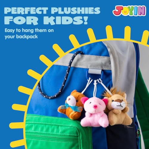 JOYIN 12-Pack Mini Animal Plush Toys - Cute Keychain Decorations