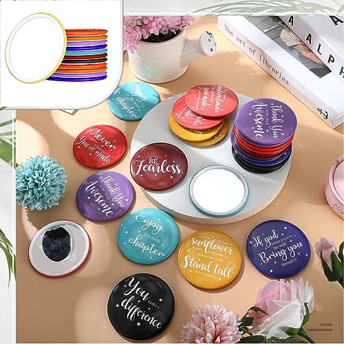 Kigley 24 Pcs Colorful Inspirational Compact Mirrors - Motivational Gifts for Women