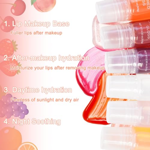 Joyeee 6pcs Tinted Lip Oil Set #3 - Moisturizing, Plumping Lip Gloss & Balm