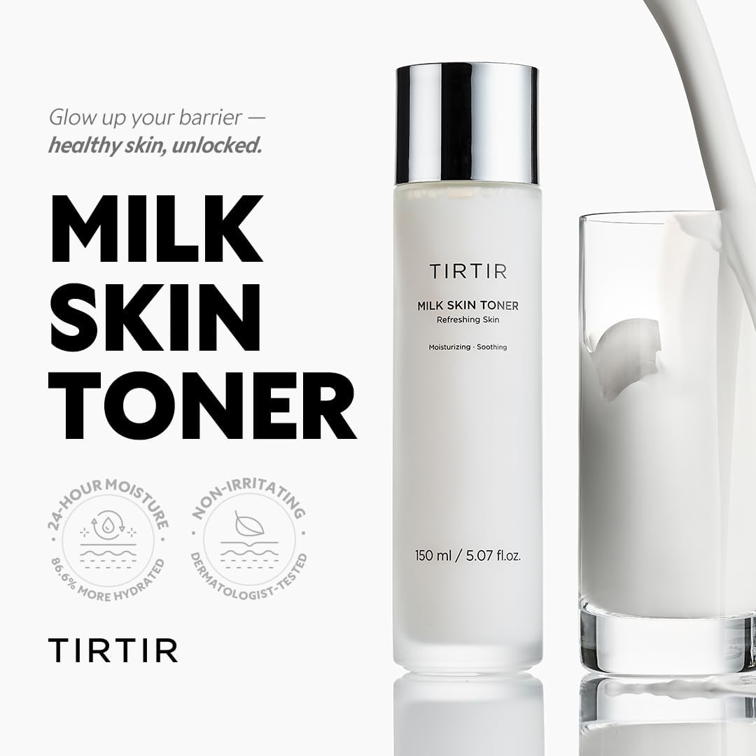 TIRTIR Milk Skin Rice Toner - Deep Moisturizing & Hydrating Facial Toner | Niacinamide & Ceramide, 150ml