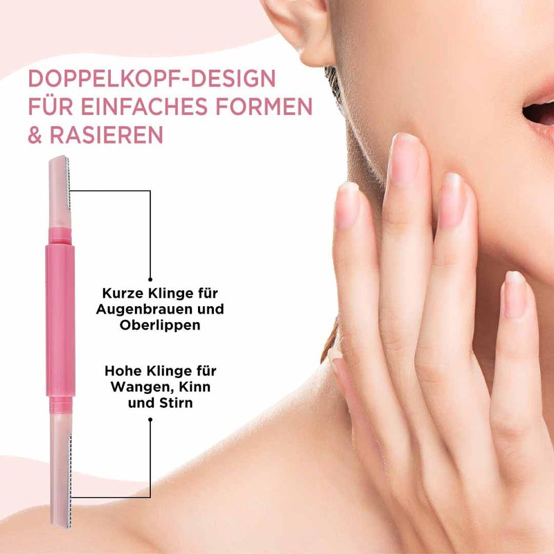Face Razor for Women Facial Hair with Dual Blade Head 3N | German Blades | Easy Shaping and Shaving | Reusable Up To 5 Times | Durable and Rust Free Blades