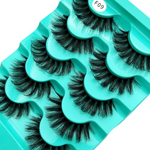 5 Pairs FOINEMYED Mink Strip Eyelashes - Volume D Curl Lashes