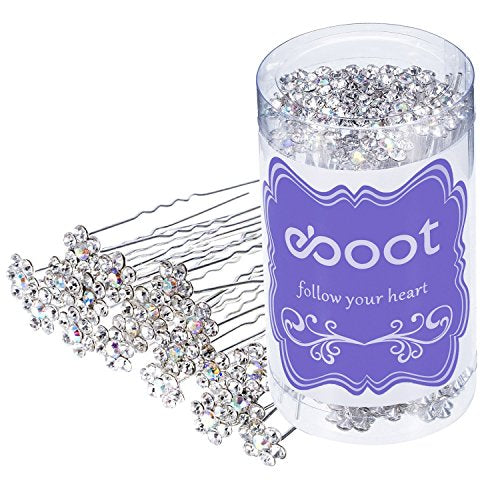 40 Pack Crystal Flower Hair Pins for Bridal & Women - Elegant Hair Accessories