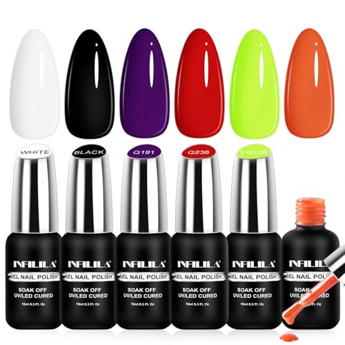 NXJ INFILILA Phantom Glow08 Halloween Gel Nail Polish Set - 6 Colors