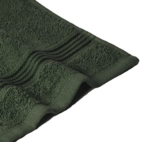 Belizzi Home 24 Pack Ultra Soft Cotton Washcloths 12x12 Inch - Olive Green, Multi-Purpose Face Towels for Daily Use, Spa & Household Cleaning