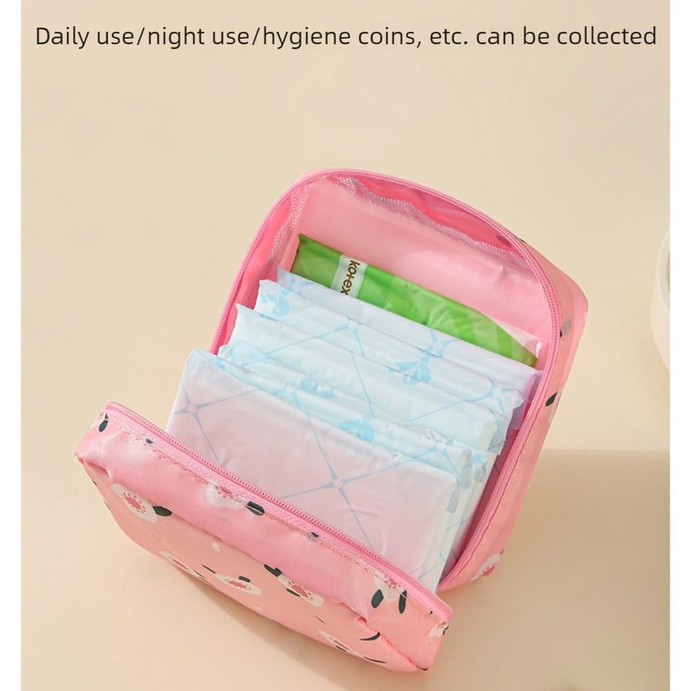 Cute Small Travel Storage Bag, Portable Cosmetic Pouch with Zipper, Waterproof Mini Organizer for Women