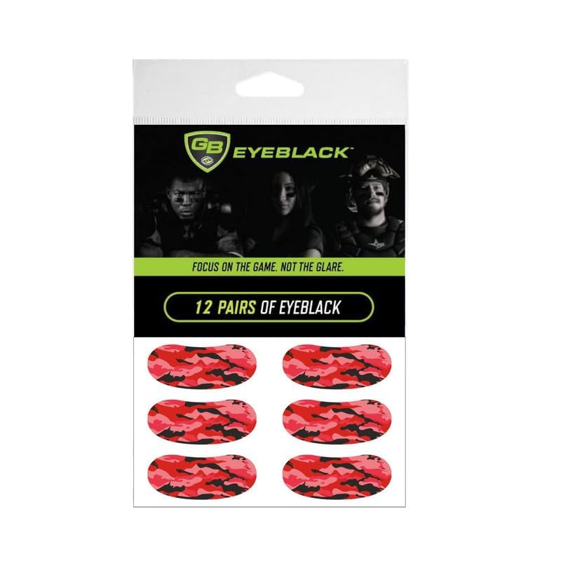 Breathable Eye Strips - Peel & Stick Athletic Eyeblack Stickers for Baseball, Football, Softball, Lacrosse | Black - 15 Pairs