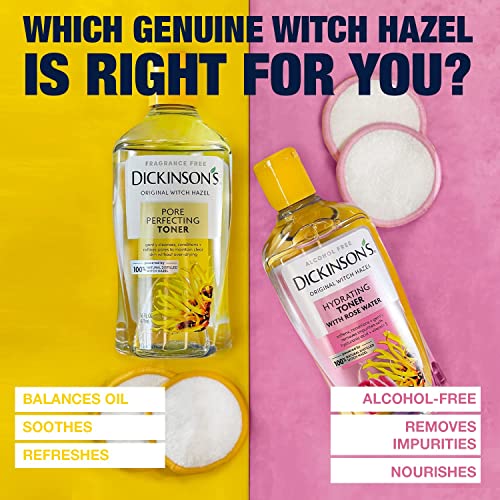 Dickinson's Witch Hazel Hydrating Toner with Rosewater, 16 Fl Oz