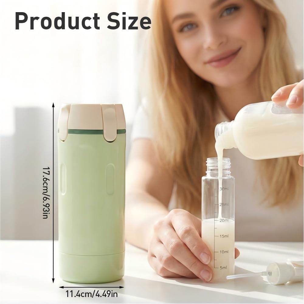 4 in 1 Travel Dispenser Bottle - Refillable Leak-Proof Toiletry Containers | Transparent Green with Scale & Label