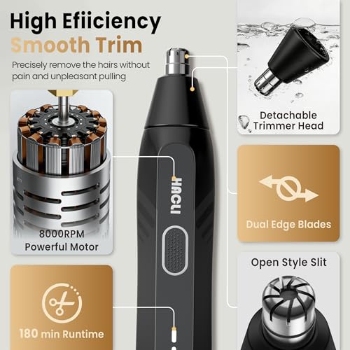 USB-C Rechargeable Nose Hair Trimmer for Men & Women - Pain-Free Grooming