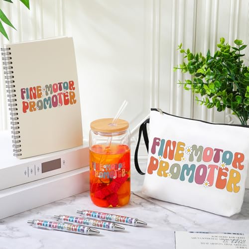 Fine Motor Promoter OT Gift Set - Makeup Bag, Glass Cup, Journal & Pens