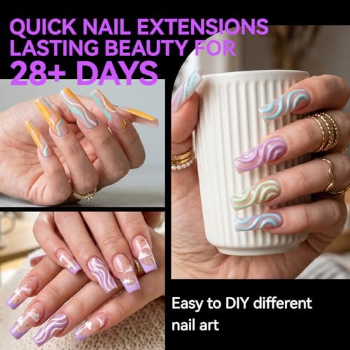 gelike ec D-Coffin Dual Forms 3-in-1 Gel Nail Tips Set – Coffin, French, Matte Finish