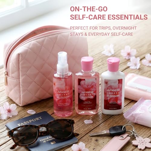 Japanese Cherry Blossom Spa Gift Set - 3PC Travel Size Kit