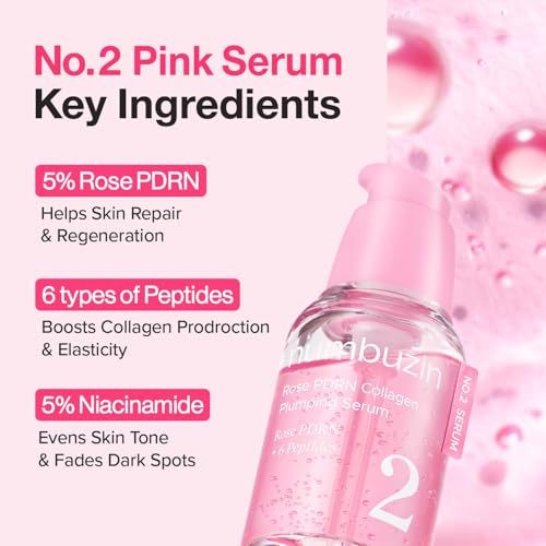 Numbuzin No.2 Rose PDRN Collagen Plumping Serum 30ml – Hydrating, Firming Korean Skincare