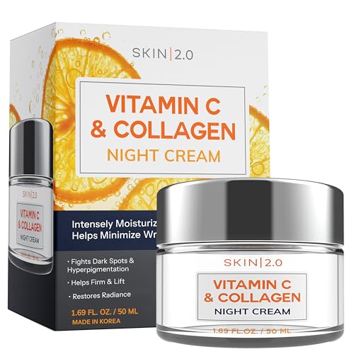 Vitamin C & Collagen Night Moisturizer - Skin 2.0 Hydrating Anti-Aging Face Cream, 1.69 fl oz