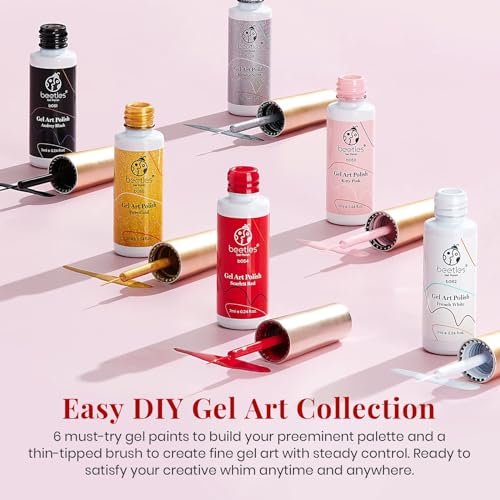 Beetles Gel Polish Nail Art Liner Set B-Glitter-6 - 6 Colors