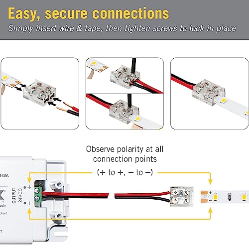 2-Pin LED Strip Light Connectors (6-Pack) for Secure Installations