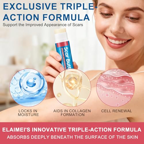 Vopxccvy Scar Butter Stick with Vitamin E, Cocoa & Coconut Oil - 0.7 oz, Moisturizing Skin Balm for Face & Body, Hydrating & Nourishing, Pack of 1